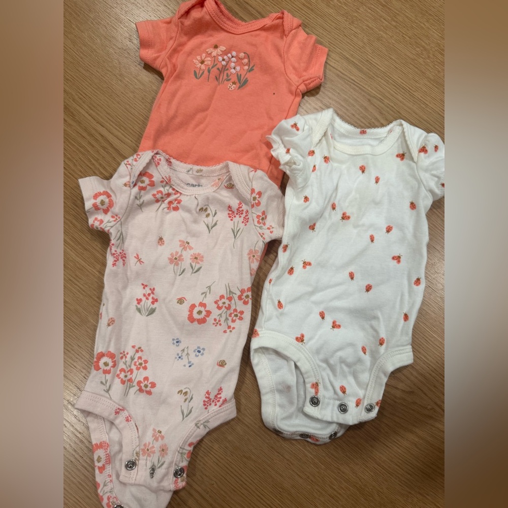 Floral Print Kids One Pieces Set - Pink, White, and Coral